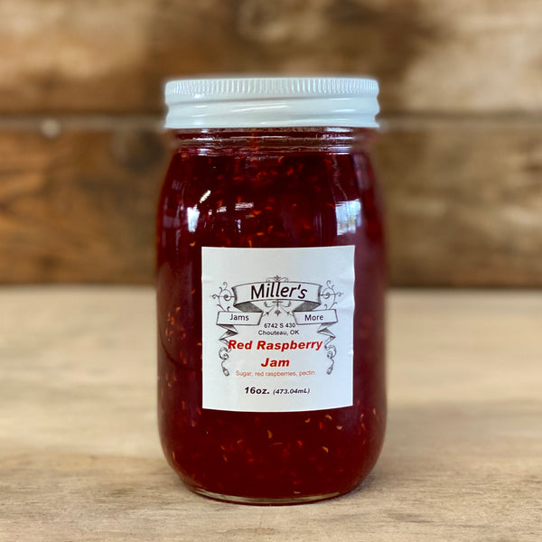 Miller's Red Raspberry Jam 16oz, Joe's Farm Bixby